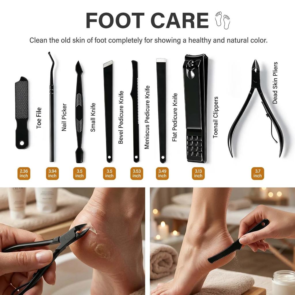 Manicure Set Professional Nail Clipper Kit 26pcs Stainless Steel Manicure Kit, Nail Care Tools