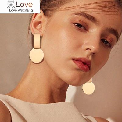 Fashion Vintage Earrings For Women Big Geometric Statement Gold Metal Clip Earrings  Trendy Earings Jewelry Accessories