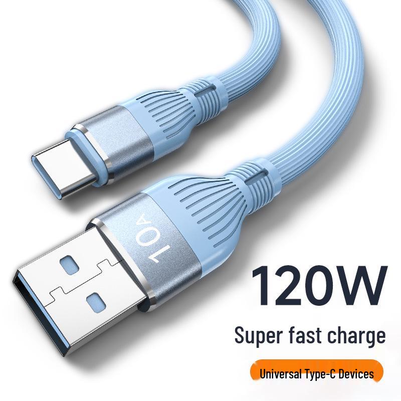 

Кабель 240 Вт Силиконовый Type-C Super Flash Charge 10A для Huawei, Vivo, Oppo, Honor USB to Type-C [1m] Silicone Blue