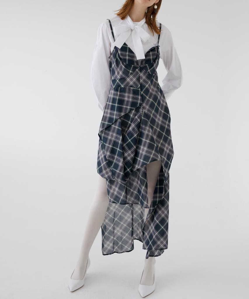 Asente Check Asymmetrical Dress