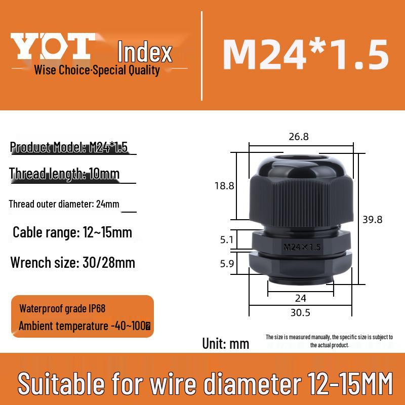 Waterproof Nylon Cable Connector M20*1.5 Plastic Sealing Gland Industrial Accessory