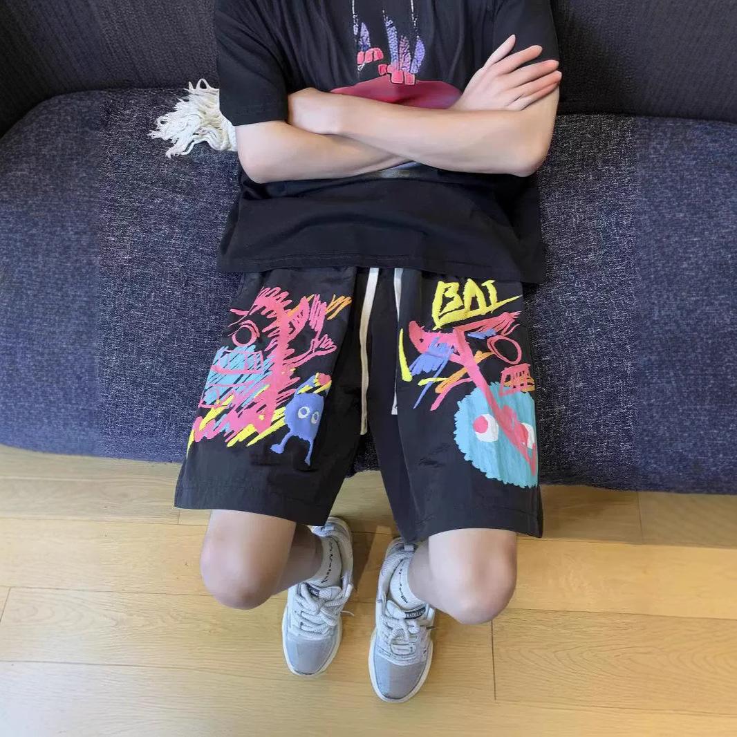 

Новые американские шорты для мужчин на лето, тонкий стиль, нишевые свободные большого размера спортивные и повседневные шорты до колена 2XL