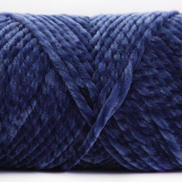 3 Strands Glossy Velvet Hand-Woven Thread Woven Scarf Doll Blanket Chenille Thread Segment Dye 100G Ball