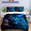 3pcs Galactic Lion Quilt Cover Set (1 Quilt Cover + 2 Pillowcases