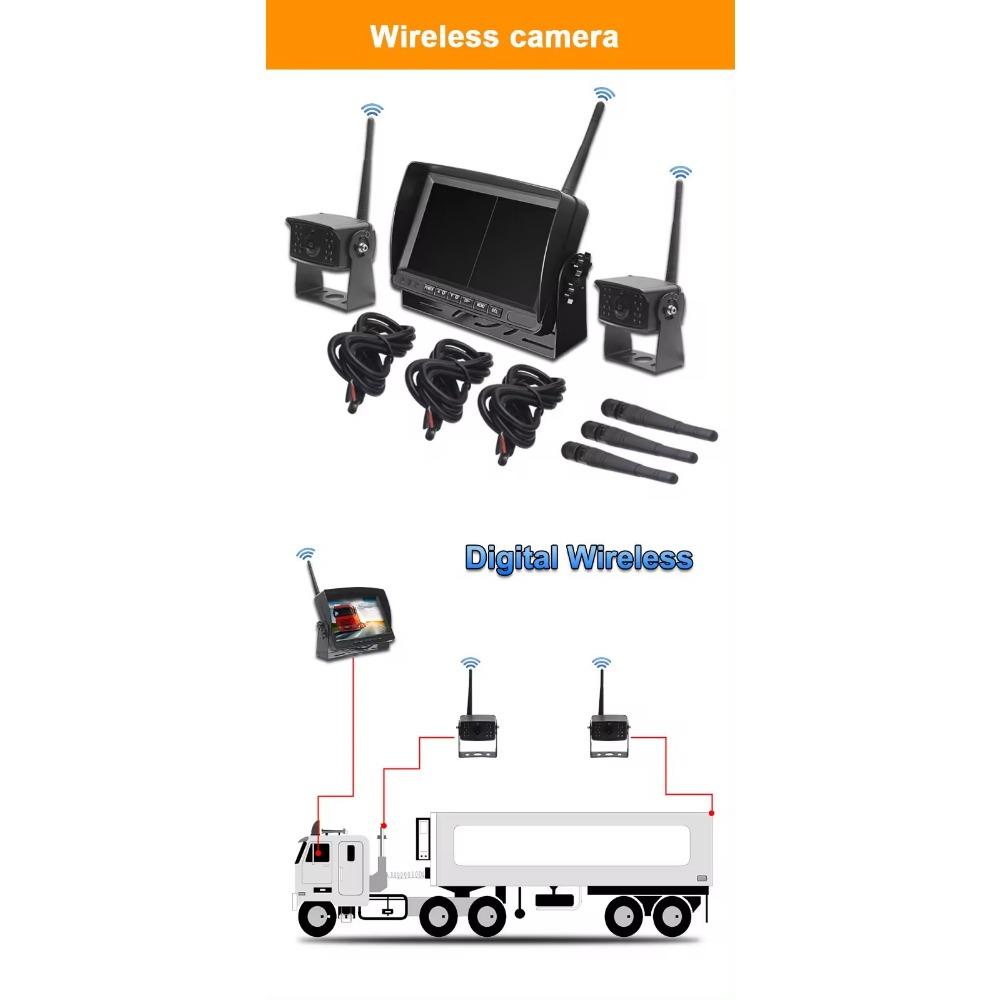 Wireless Car Truck Front Parking 24 Volt Reverse Backup Waterproof View Camera Trailer with Guidelines Monitor Ip68 Camera