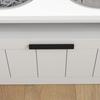 Raised Dog Bowl with Slow Feeder, Two Stainless Steel Dog Bowls, Drawer, for Large and Extra Large Dogs, White