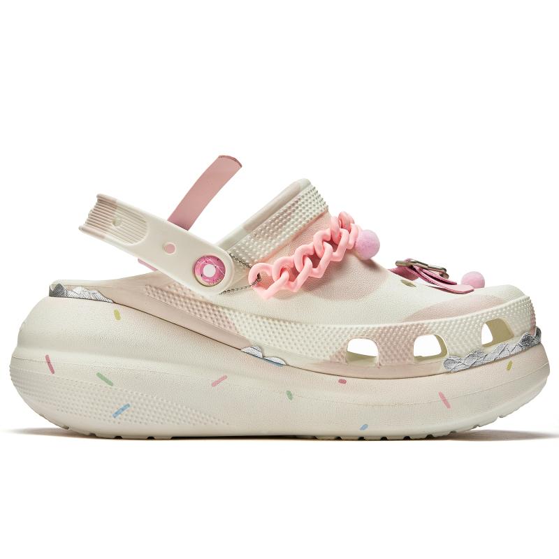 Crocs Crush Clog Da Vinci Custom Hoops Sweet and Exquisite Comfortable and Versatile Beach Non-Slip Hole Shoes Unisex Peach Pink