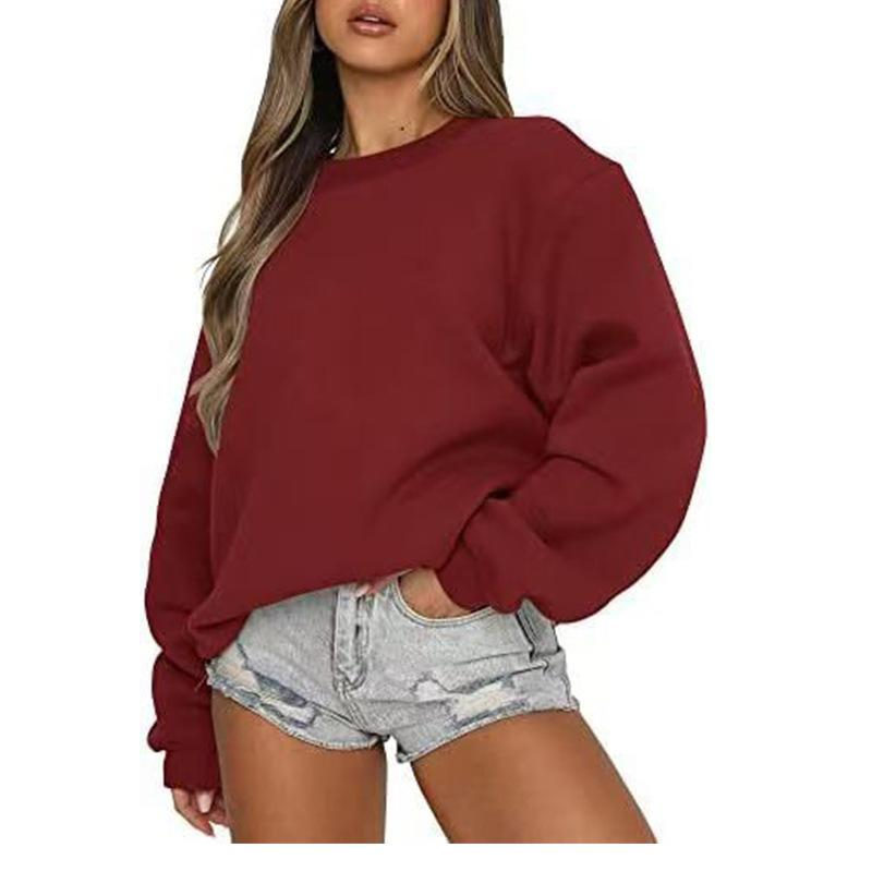 Women's Casual Fashion Round Neck Long Sleeve Sweatshirt