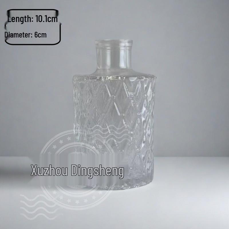 High-End Retro Glass Vase Set: Floor-Standing Transparent Ornaments In Soft Ins Style