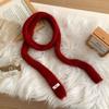 Knitted scarf atmosphere new versatile high-end neck protection scarf soft waxy thin small baguette scarf