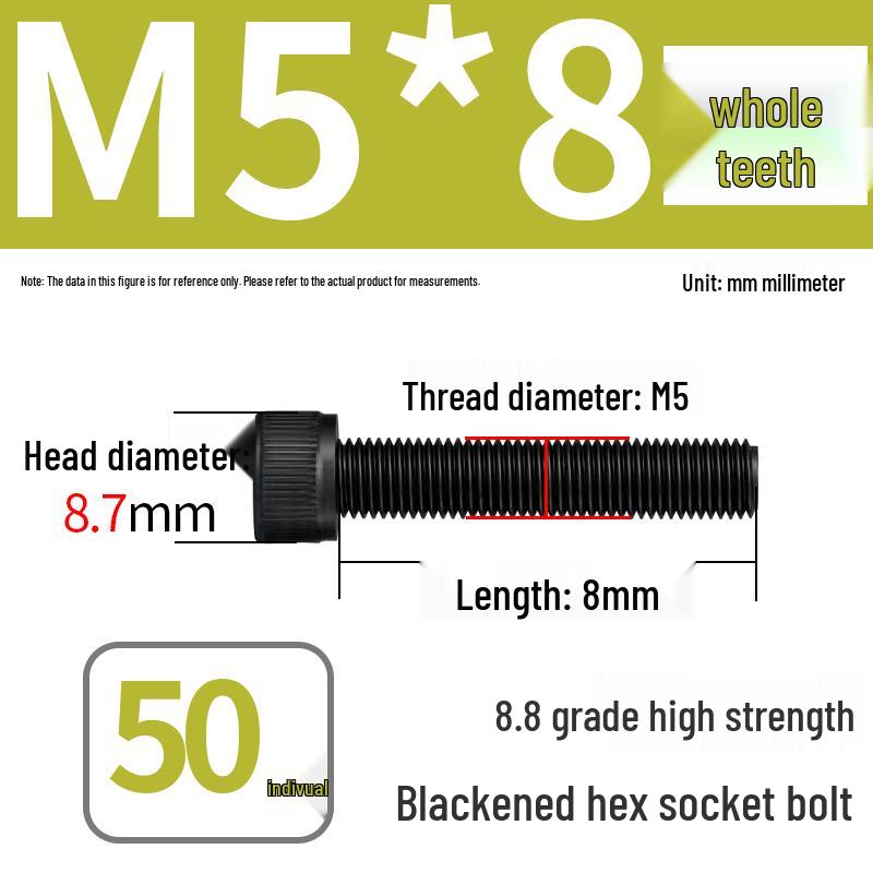 8.8 High-Strength Socket Head Cap Screw Bolt (M4-M20)