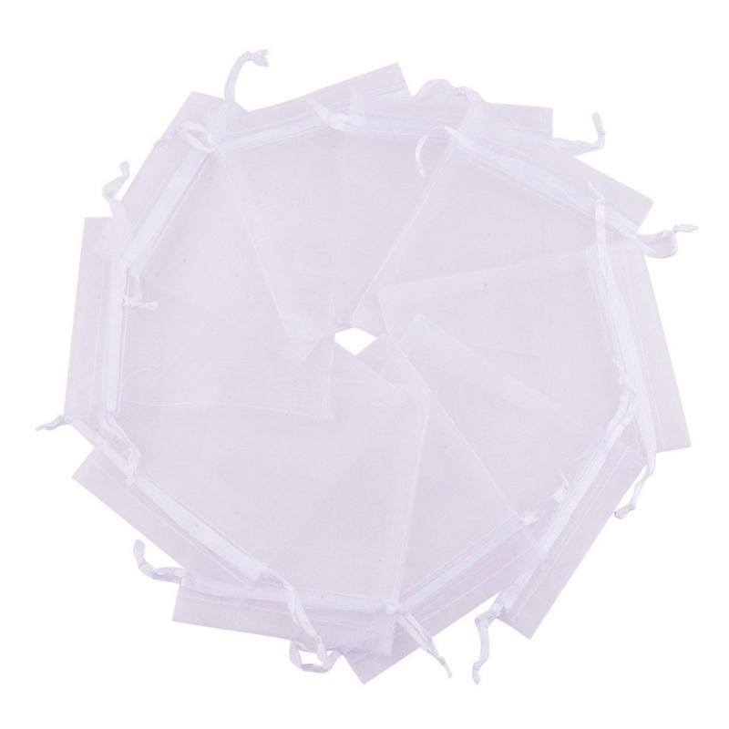 Set of 10 Practical Organza Gift Bag Storage Pouches for Jewelry and Supplies