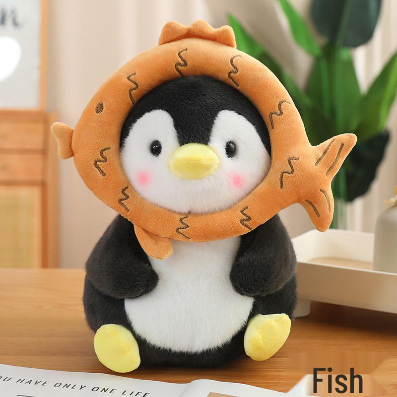 Influencer-Inspired Dondon Penguin Milk Tea Plush Toy - Cartoon Penguin Animal Doll for Children