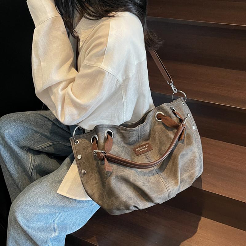 Yogodlns Fashion Minimalist PU Leather Shoulder Bag Casual Large Capacity Tote Bag For Women's Trendy Large Commuting Handbag