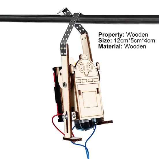 Wooden DIY Electric Rope Climbing Robot  Kit Exercise Practical Ability Toy for Kids