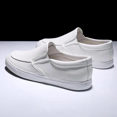 Spring Summer White Shoes Low-tops Men Loafers Flat Casual Brand Male Footwear Cool Young Man Street Style Slip-on