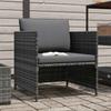 Vidaxl Sofa Ogrodowa Z Poduszkami, Szara, Polirattanowa