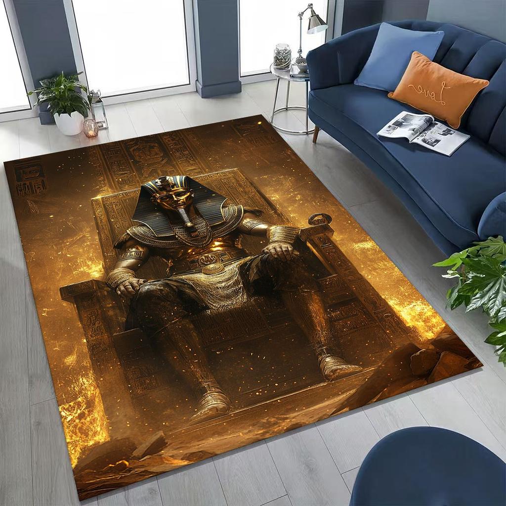 Ancient Egyptian God Dead Anubis Pharaoh Tutankhamun Mask Rug for Bedroom Living Room Sofa Home Doormat Decor,Non-slip Floor Mat