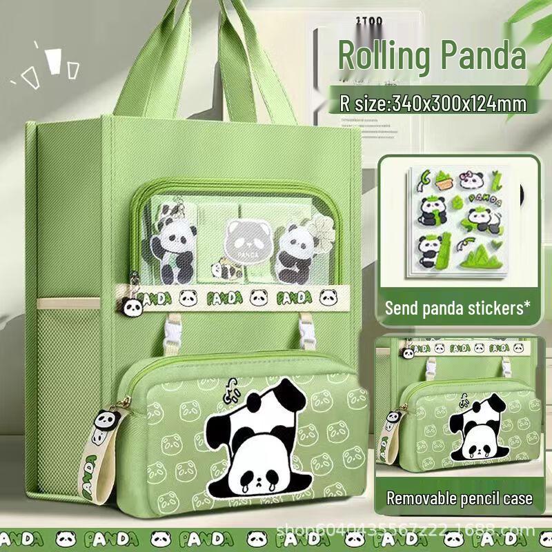 Jingxun A4 Panda Canvas Tutoring Tote Bag