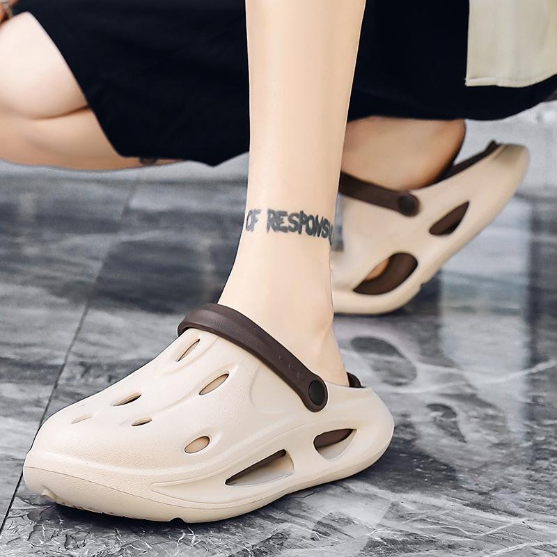 Summer Large Size Hole Shoes Men's Casual Breathable Sandals Lightweight EVA Bag Head Slippers Outdoor Stepping On Shit Beach Shoes