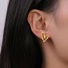 Heart Stud Earrings Women Stainless Steel aros mujer Love Cutout Piercing Earrings Trend 2025 Kpop Jewelry Gift New KTJ