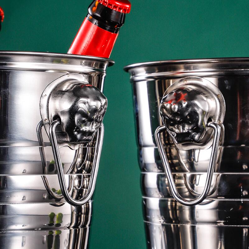ZISIZ Stainless Steel Tiger Head Ice Bucket