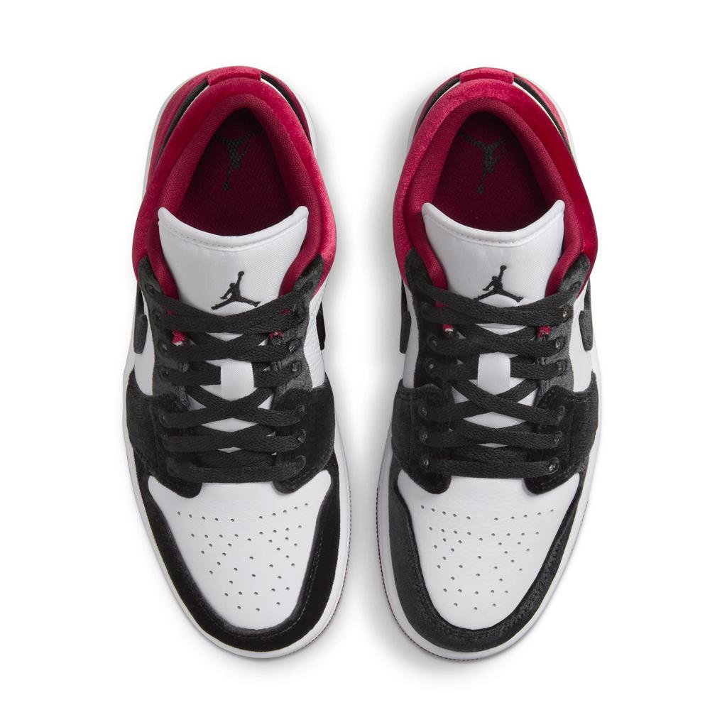 Dámské tenisky Air Jordan 1 Low SE Velvet Black Toe Bílé Gym-Red FZ3242-001