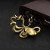 Retro Octopus Figurines Miniatures Solid Brass Sea Animal Statue Tea Pet Desk Ornament Lucky Home Decorations Accessories Crafts