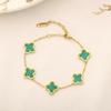 Titanium steel four leaf clover five flower bracelet, fashionable and versatile, women's 18k lucky grass bracelet accessory