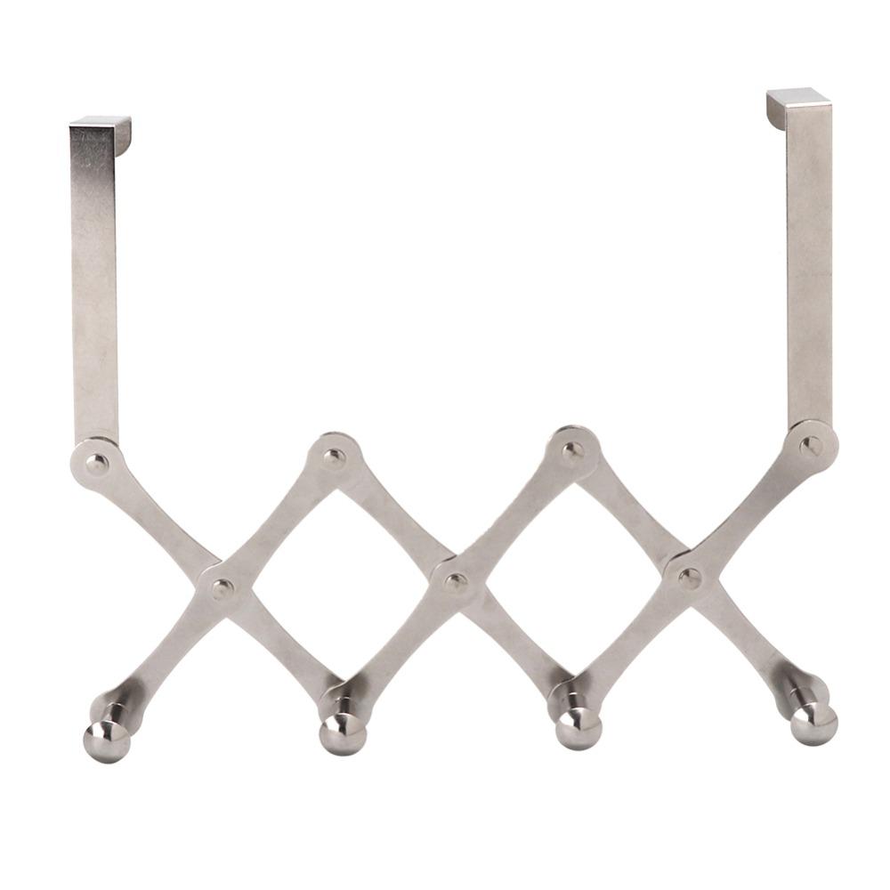 Durable Door Hanging Rack Silver Black Folding Door Hanger Practical Over Door Hook Space Saving