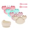 Heat-Resistant Silicone Crab Plate with Suction for Babies - Cute Compartment Design for Feeding