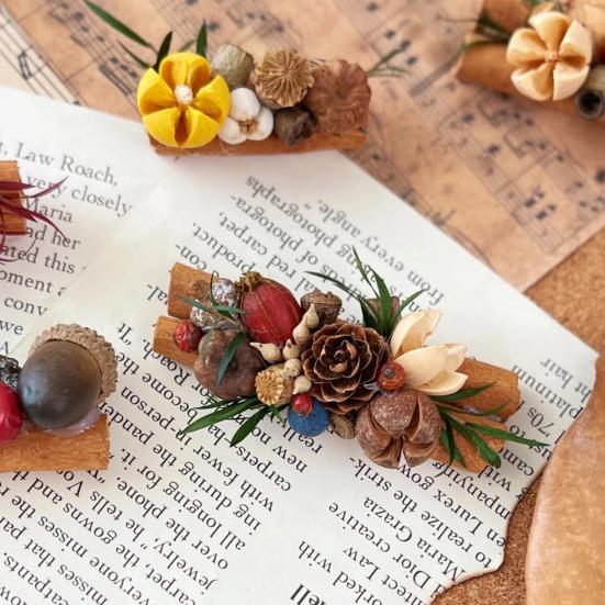 Dried Wood Fruit Refrigerator Magnet Handmade Rustic Natural Plants Pine Cone Decorative Fridge Magnet Photo Holder Home Office Decor