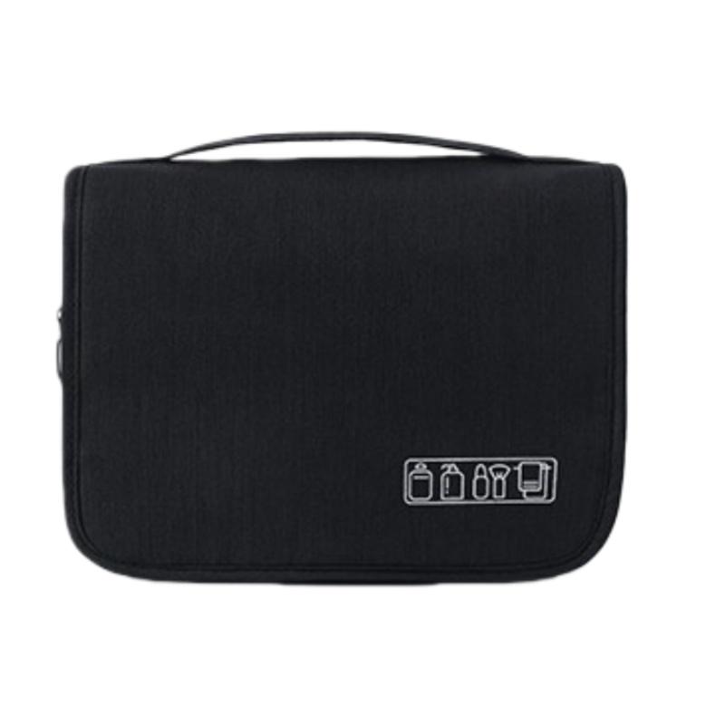 1pc Foldable Toiletry Bag Organizer Hanging Storage Bathroom Makeup Case Cosmetic Bag Travel For Travel Business чёрный