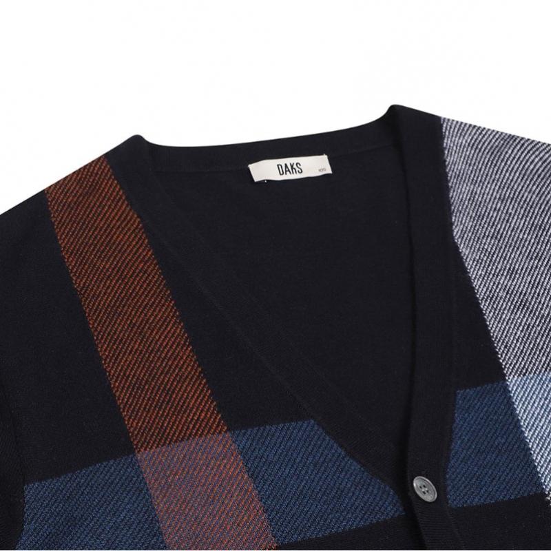 Daks Wool Blend Big Check Cardigan Dmp1swcd201n1