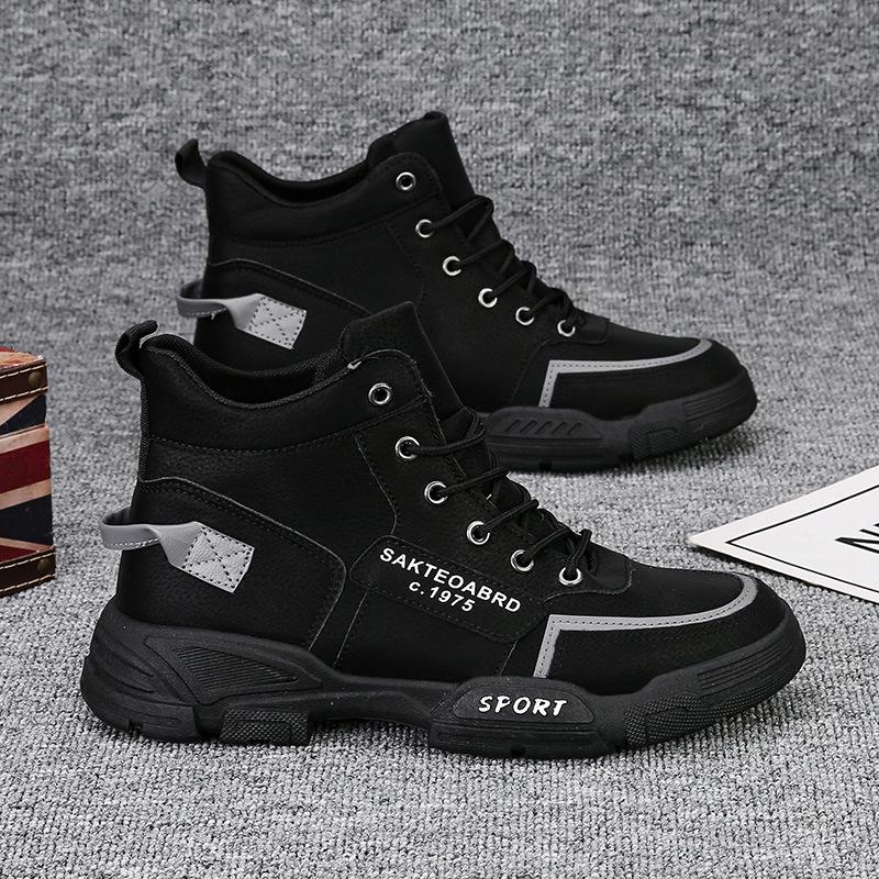 Pánské jarní boty Martin s vysokým svrškem 2025: Trendy britské a korejské pracovní boty