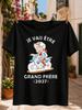 I Am Going To Be A Big Brother In 2027 Graphic Cartoon Riding A Motorcycle With Playful French Unisex All Tshirt