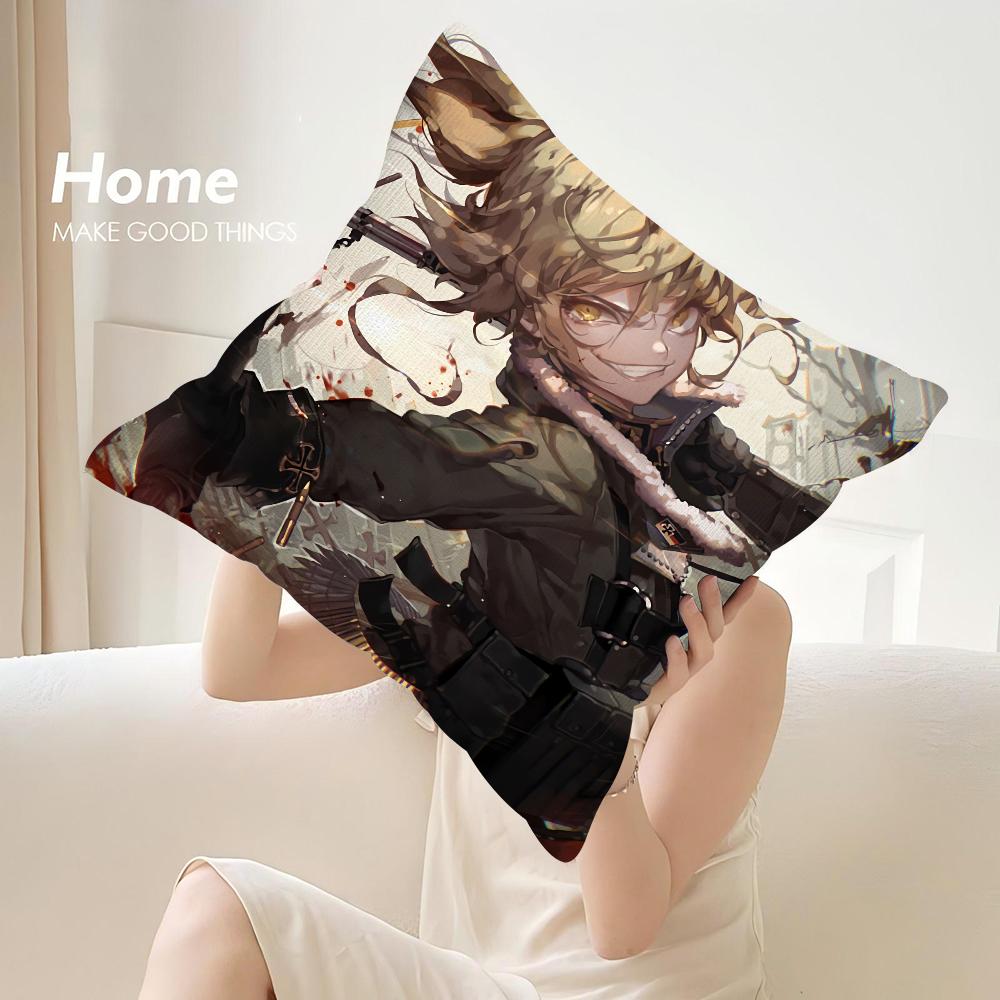S-Saga Of Tanya Evil Pillow Case Sofa Decorative Home Double-Sided Print Plush Square Throw Pillow Covers Cushion Decor Cover