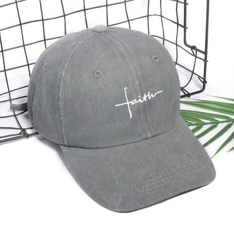 Faith printed retro street feng Shui washed and aged baseball caps for men and women are ideal for casual outdoor use