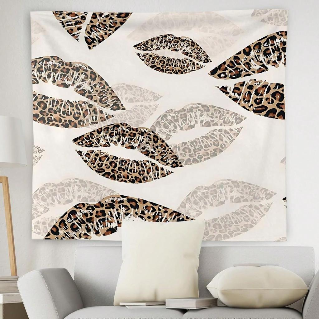 1pc Black  White Lip Print Polyester Tapestry 2D Print Wall Hanging for Bedroom Living Room Home Decor Stylish Gift for Room Wa