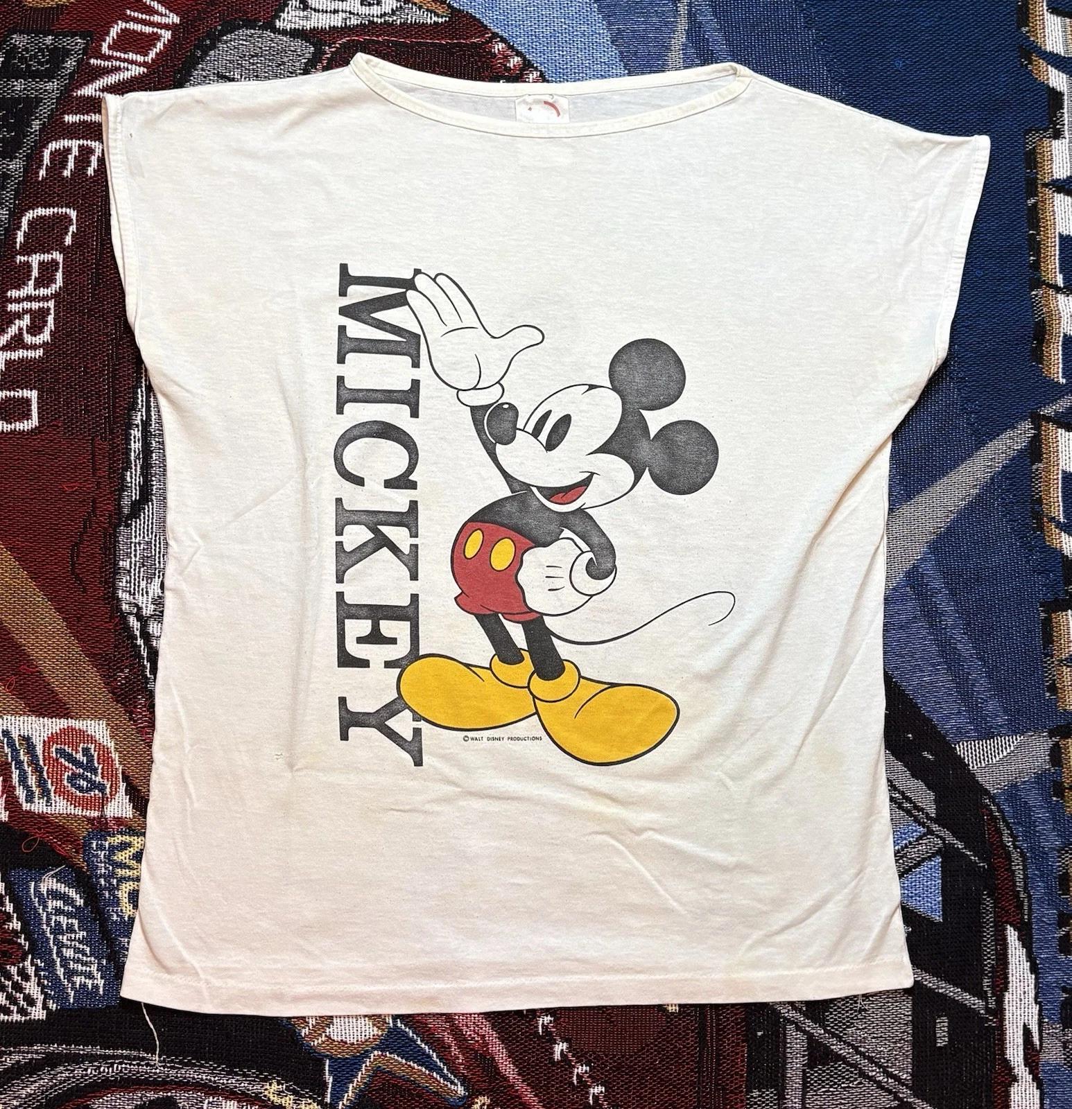 Vintage Disney Mickey Mouse Shirt Large Double Sided Single Stitch Logo 90s L