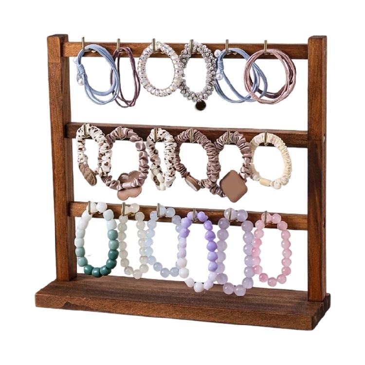 Sophisticated Wooden Jewelry HolderOrganizer For Exhibiting Earrings Necklaces And Keychains In Stores Or Homes