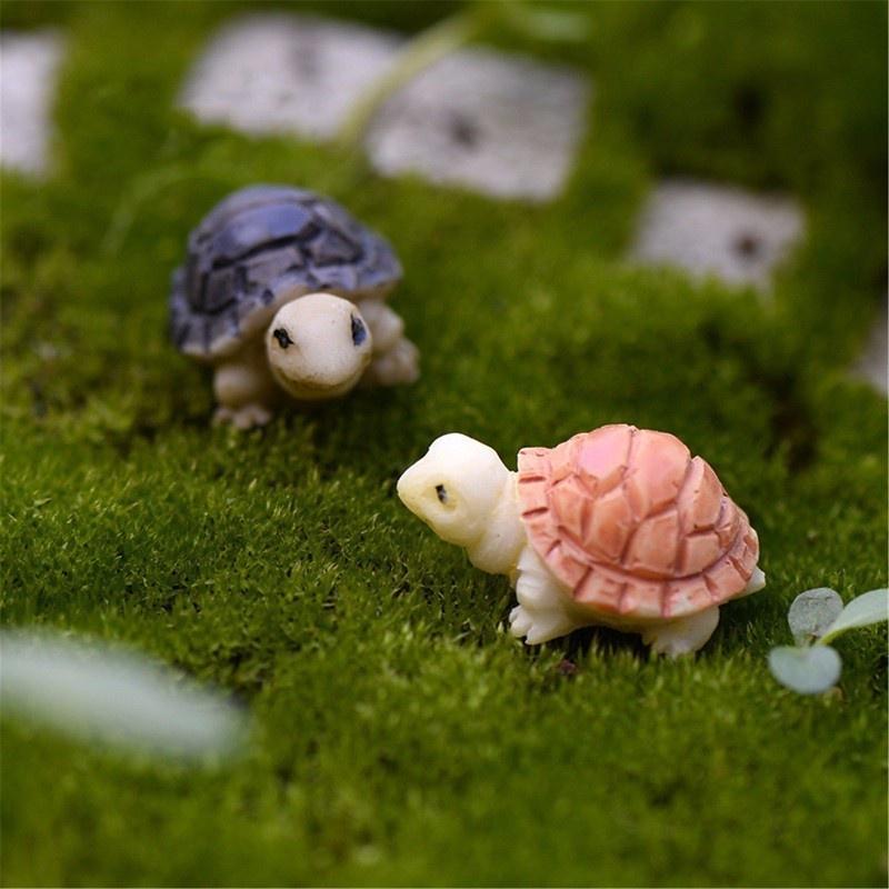 4Pcs  Cute Mini Tortoise Model Fairy Garden Miniatures DIY Doll House/ Terrarium/ Home Desktop/ Succ