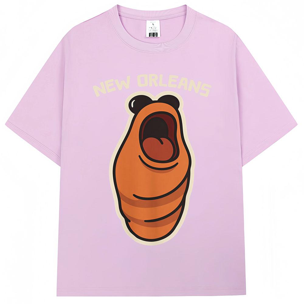 Funny Marcus The Worm New Orleans Meme Tshirt Men Women Humor Popular Short Sleeve Oversized Cotton Casual T Shirts Streetwear