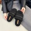 Maillard shoes drag thick soles with fluffy slippers women's shoes wear 2025 autumn new one-pedal lazy shoes