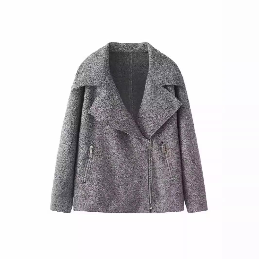 

Женская повседневная серая свободная куртка на молнии 2023 зимняя женская однотонная теплая шерстяная куртка большого размера для девочек толстая асимметричная верхняя одежда XS чёрный