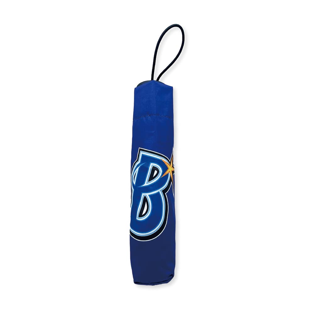 TRYL Yokohama DeNA Baystars Striped UV Blue Umbrella, 55cm, Windproof, Resistant, Folding,