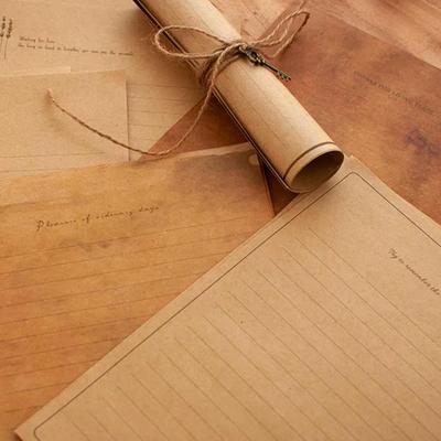 Retro Kraft Paper Envelope Set: Handwritten Love Letter & Romantic Confession Kit for Long-Distance Relationships and Holiday Blessings.