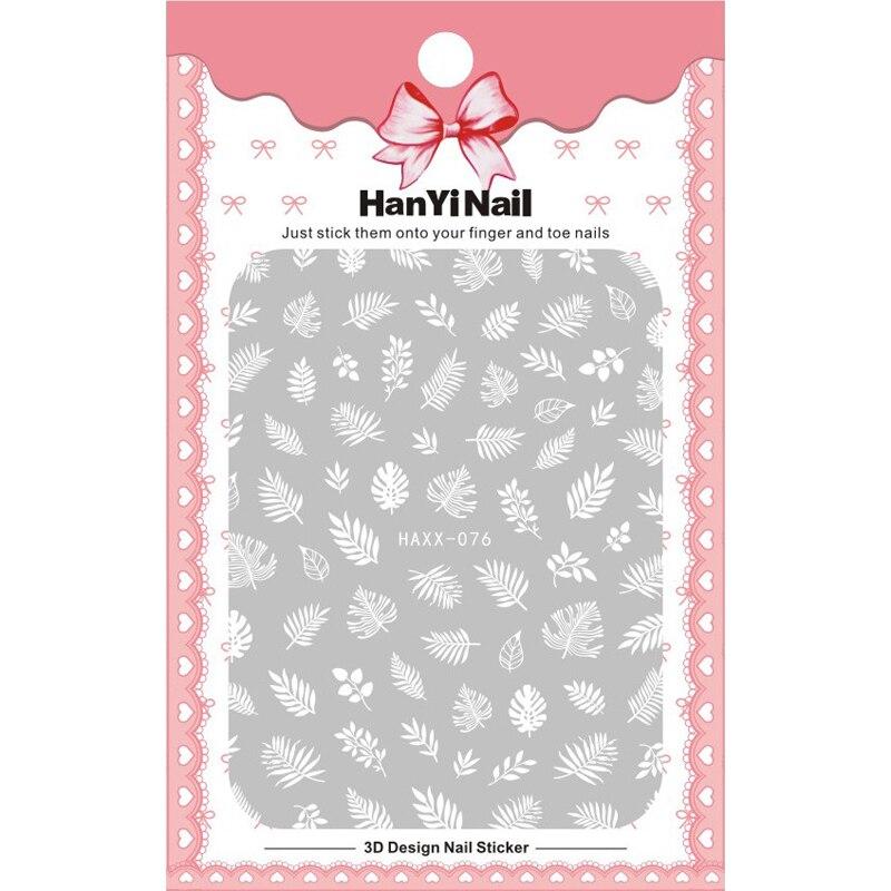 1 Sheet 3D Adhesive Nail Sticker Geometric Patterns Flowers Butterfly Decal for Nail Art Decoration