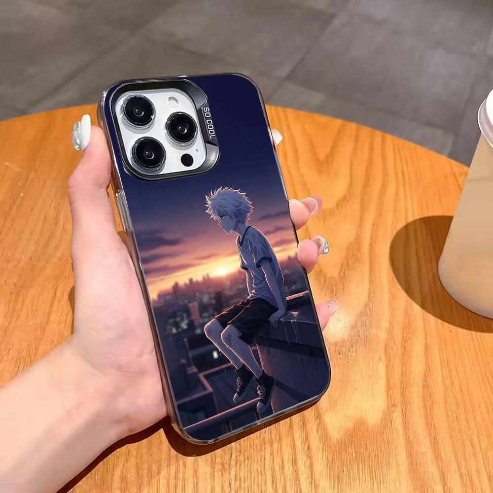 Hunter Cool K-Killua NEW Phone Case For iPhone17,16,15,14,13,12,11,Pro,MAX Gray Matte Silicone Black Cover