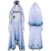 Women Bride Emily Cosplay Wedding Dress Corpse Emily Costume Dress Wig Veil Ghost Bride Suit for Halloween Party